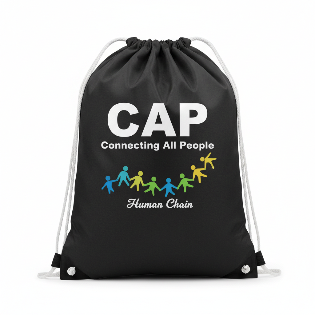 Human Chain Drawstring Bag