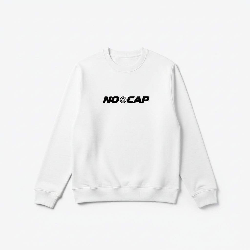NO CAP Crewneck Sweatshirt - White
