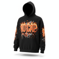 NO CAP Graffiti Flames Hoodie - Black