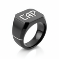 CAP Signet Ring - Black Steel