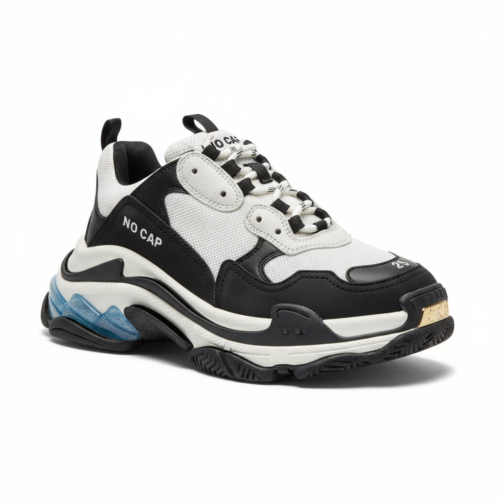 NO CAP White & Black Baby Blue Bubble Edition