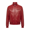 NO CAP Red Leather Tracksuit Set