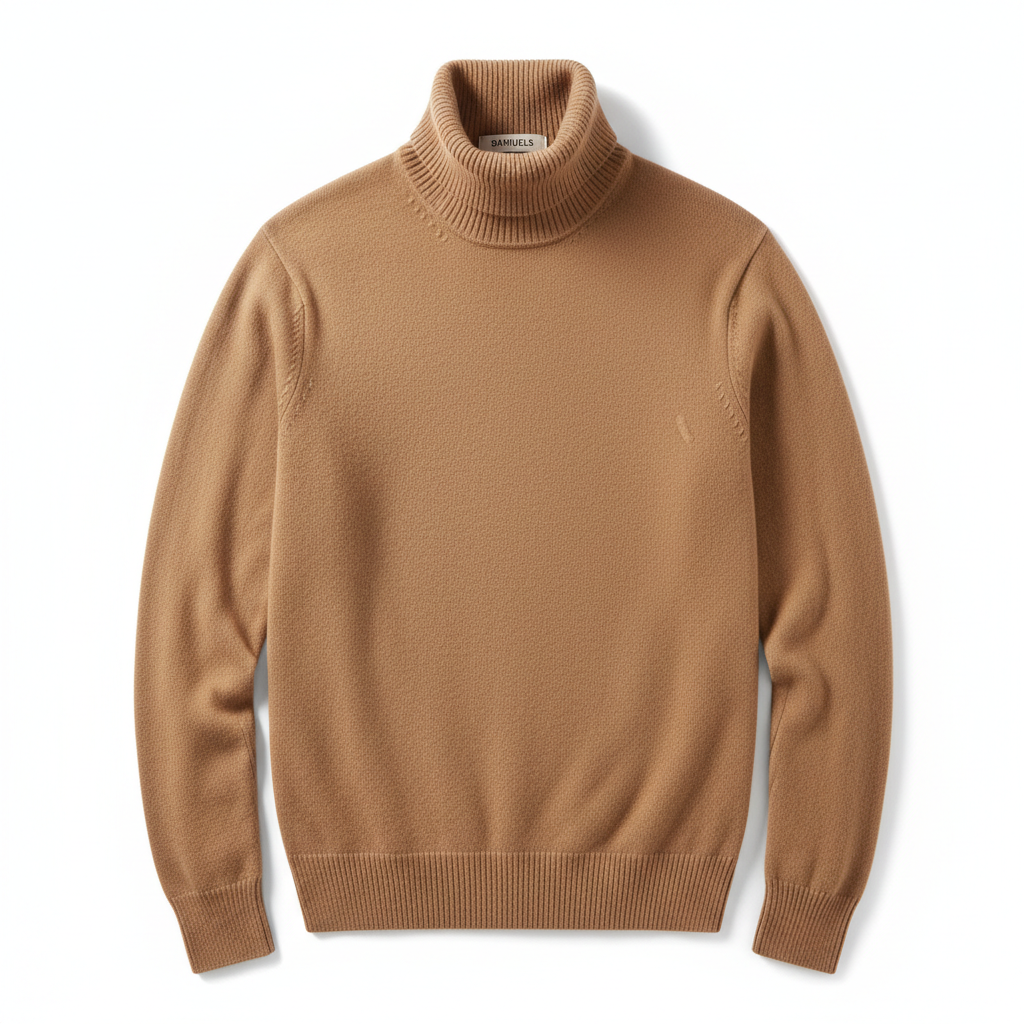 CAP Class & Prestige Tan Cashmere Turtleneck