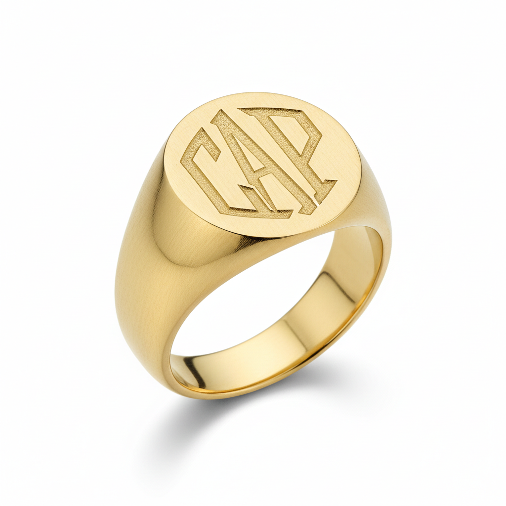 CAP Signet Ring - Gold Engraved