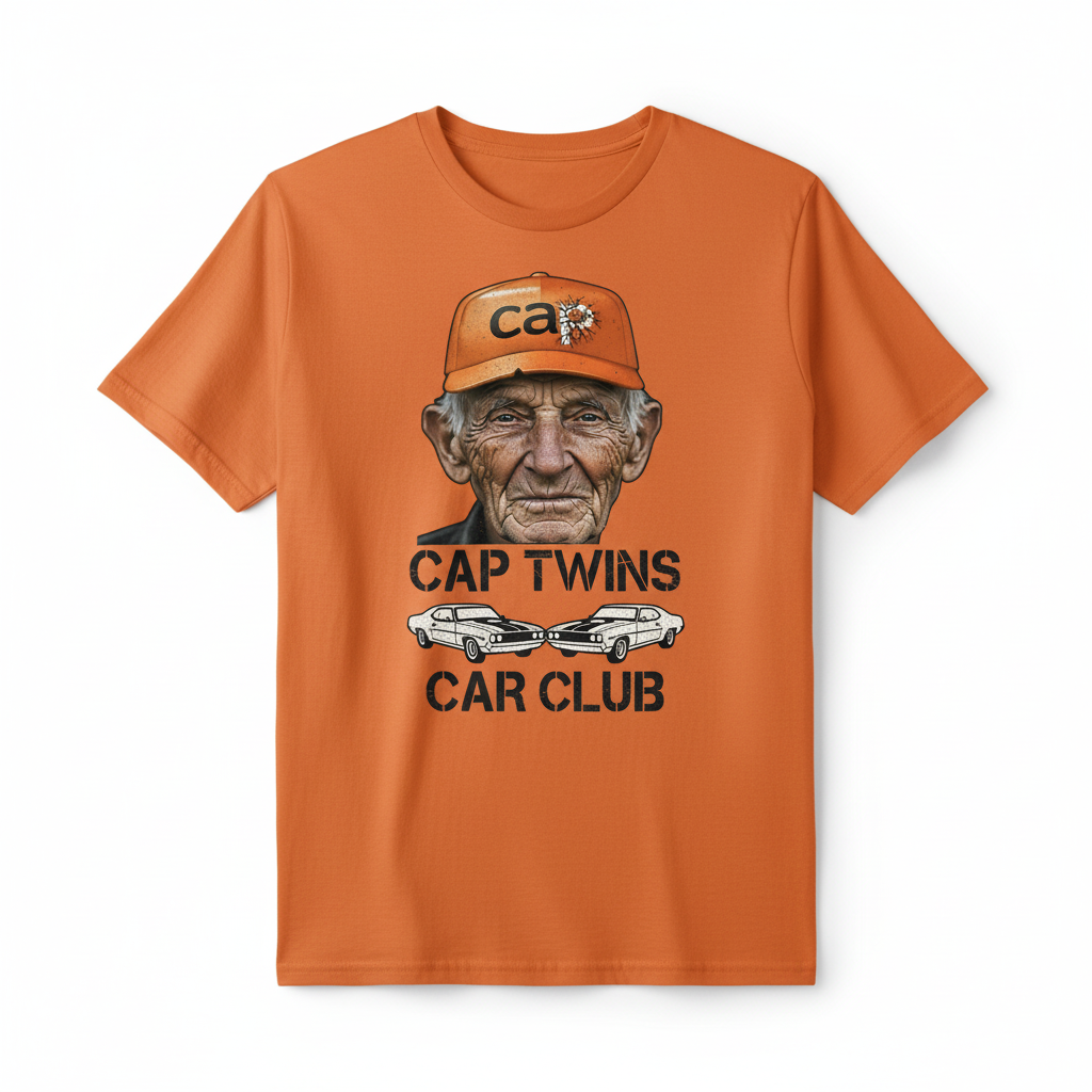CAP Twins Car Meme Tee - Orange