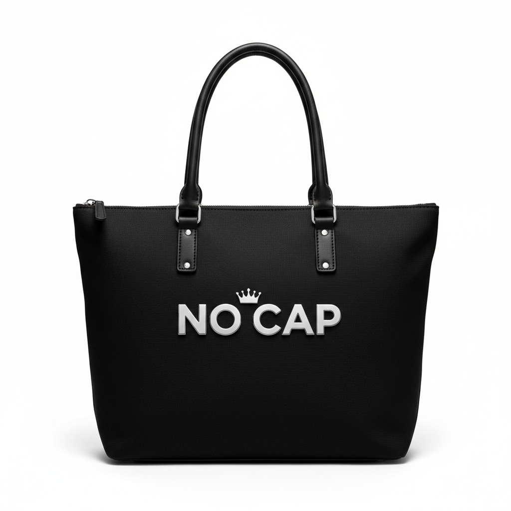 NO CAP Premium Tote Bag - Black Canvas