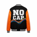 NO CAP Letterman Jacket - Color Wave Black/Orange