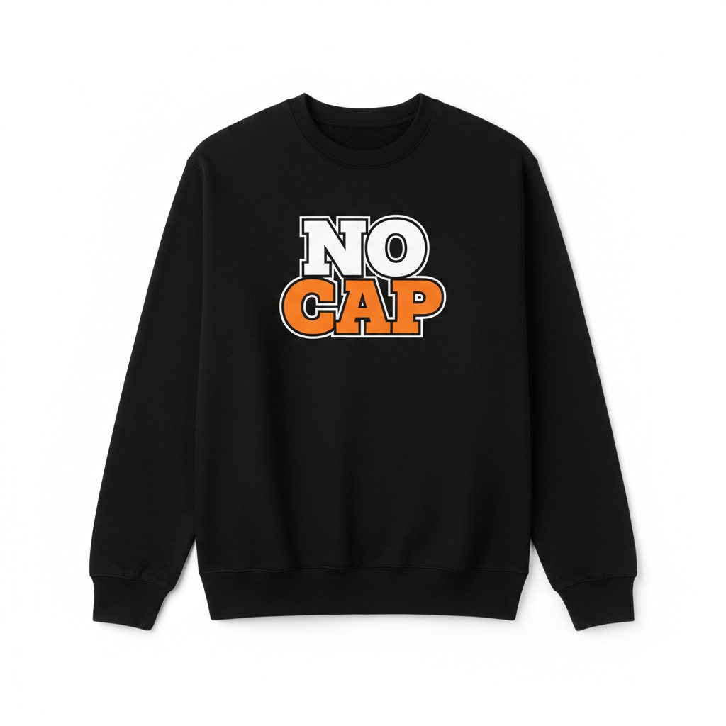 NO CAP Crewneck Sweatshirt - Black
