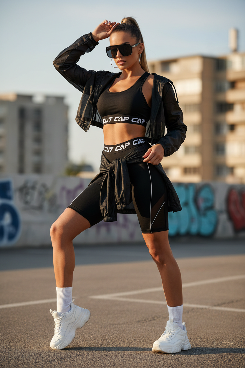 CUT CAP High-Waisted Biker Shorts - Streetwear Collection