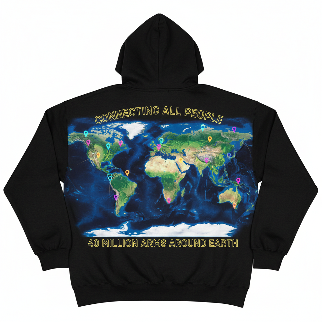 CAP World Map Back Hoodie - Premium Full Coverage