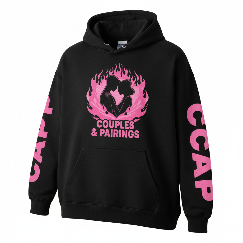 NO CAP Couples & Pairings Pink Flames Hoodie